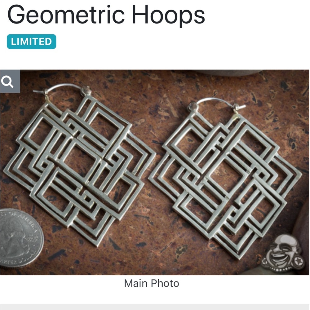 Rare Tawapa Maya Silver Geometric Sacred Geometry Ear Weight Earrings Hangers View 5